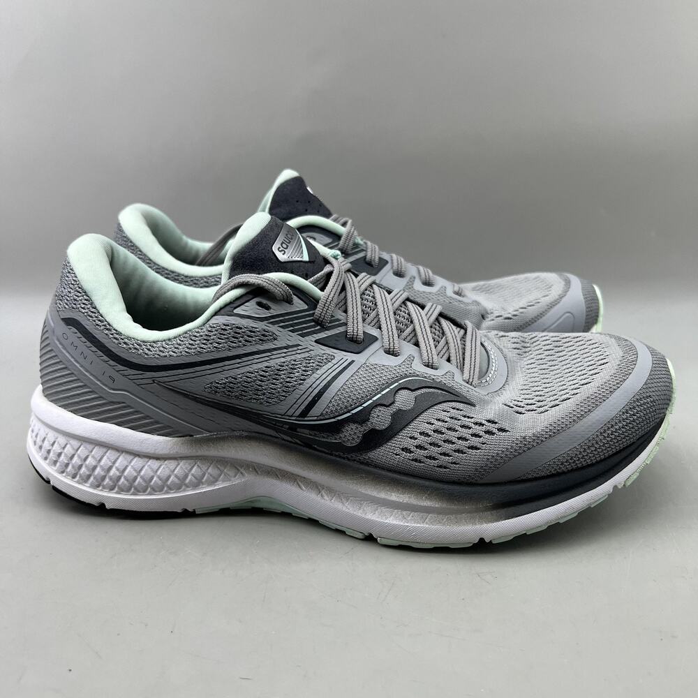 Saucony Omni 19 Running Shoes Women Size 9 Gray Mesh Comfort Cushion Sneakers
